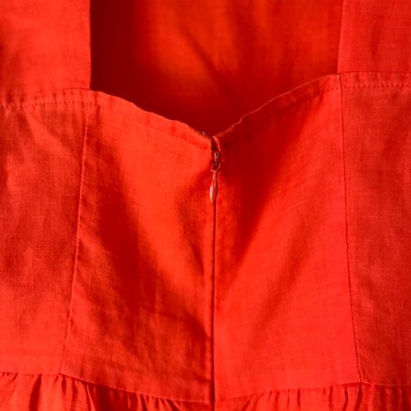 Loft - Orange Linen Tailored Sundress Sz 6 w/ Pockets - Picture 8 of 12